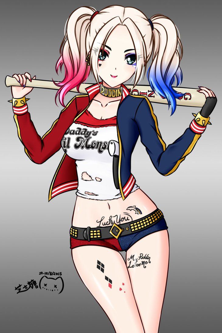 Harley Quinn Anime Drawing At Getdrawings Free Download