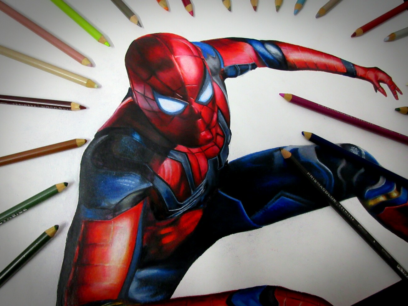 Железный человек паук рисунок