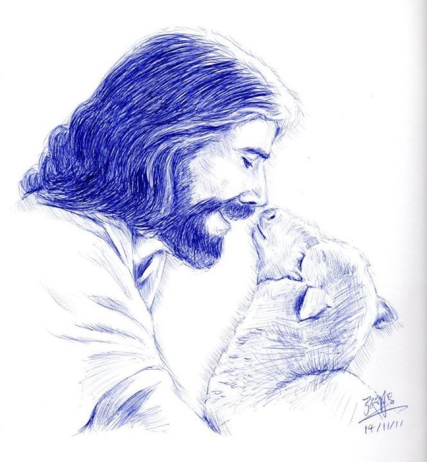 Jesus And Lamb Drawing at GetDrawings Free download