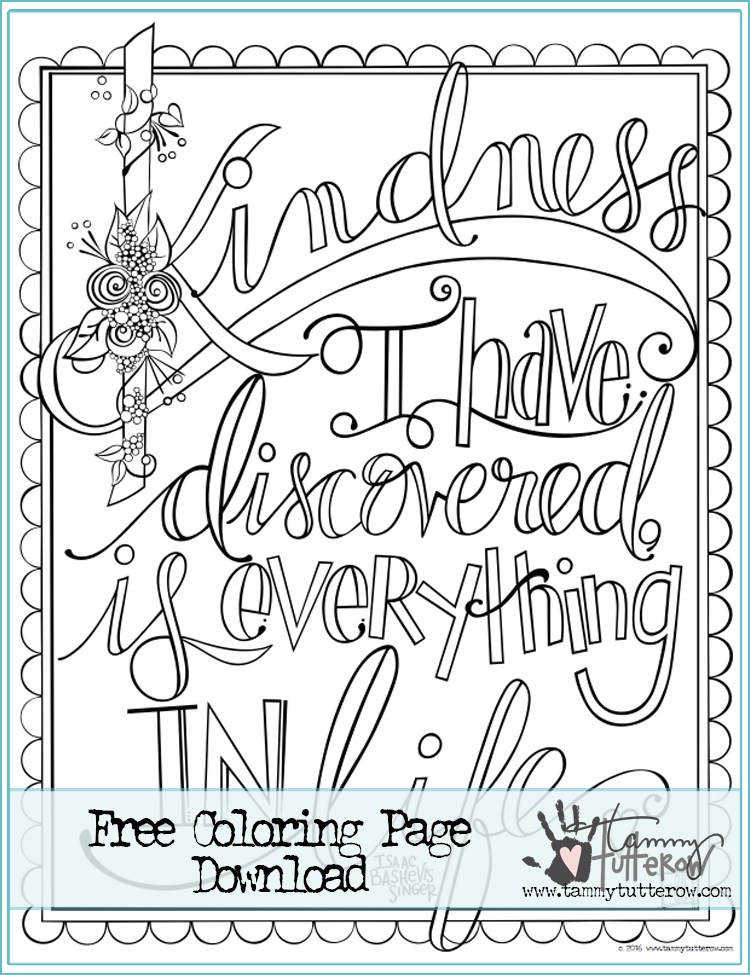 Free Printable Kindness Coloring Pages