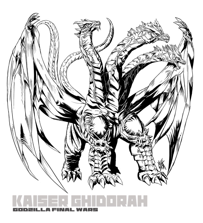 The best free Ghidorah drawing images. Download from 41 free drawings