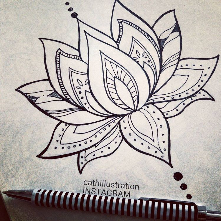 Mandala Lotus Flower Drawing at GetDrawings | Free download