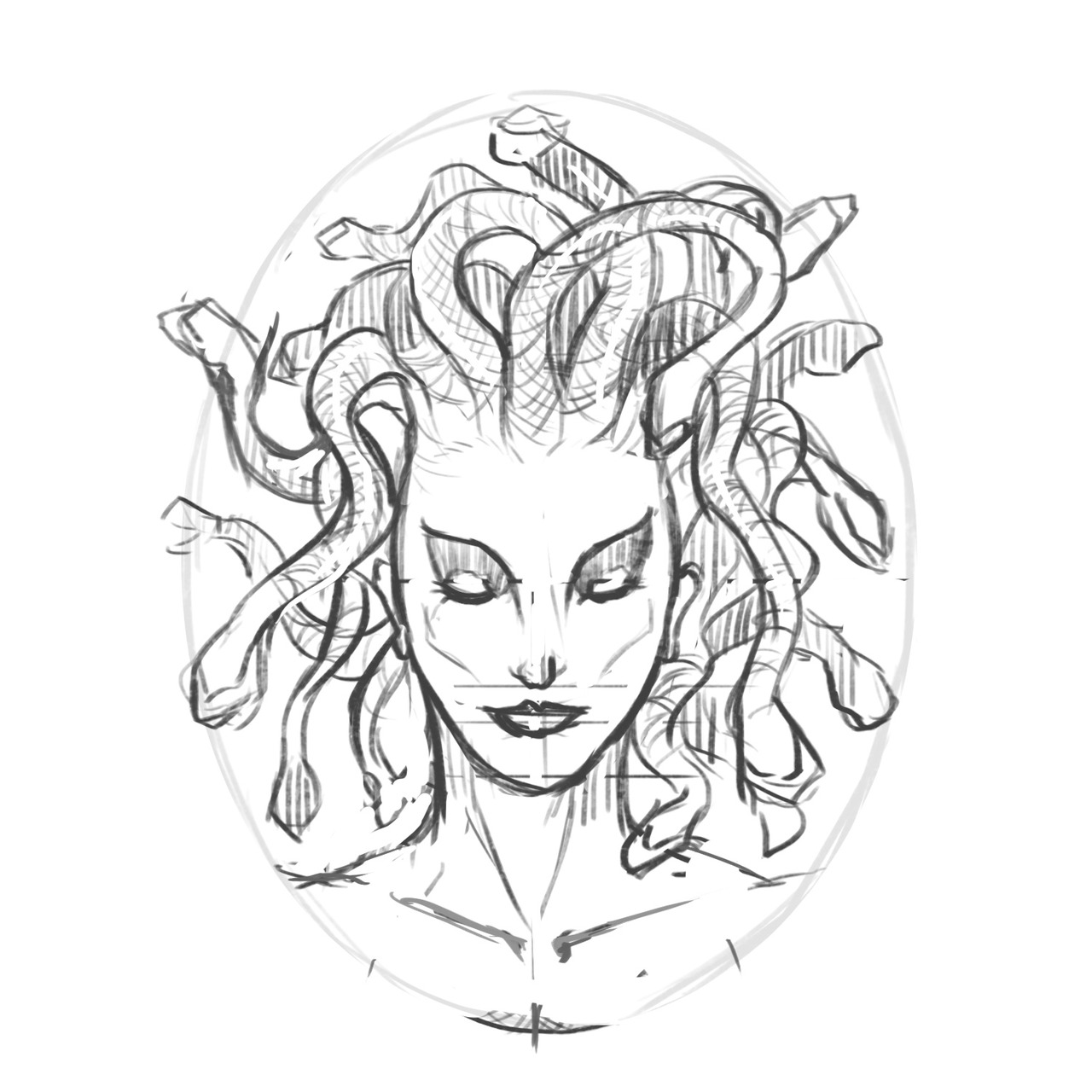 Medusa Face Drawing At PaintingValleycom Explore Collection Of.