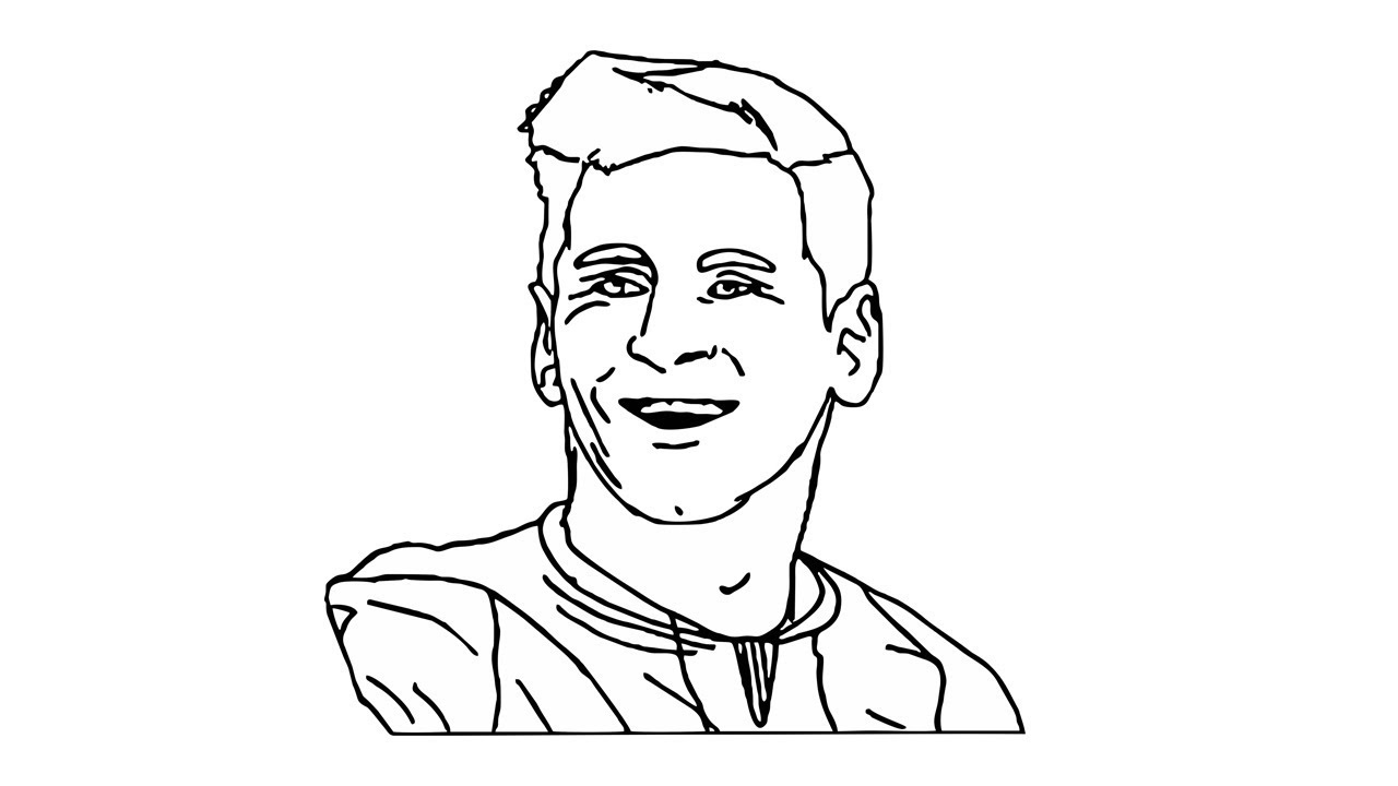 Messi Outline Messi Drawing Easy Pagespublic figurevideo