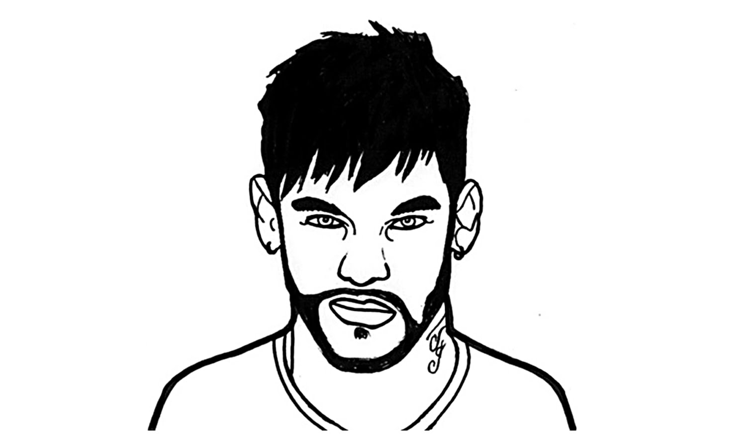 Neymar Jr. Face Coloring Pages