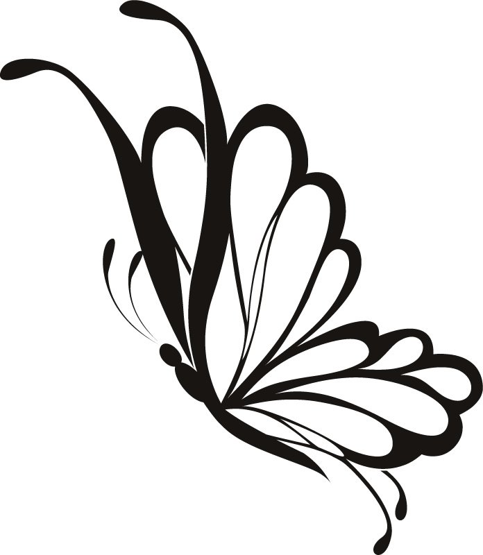 696x800 Butterfly Side View Clipart.