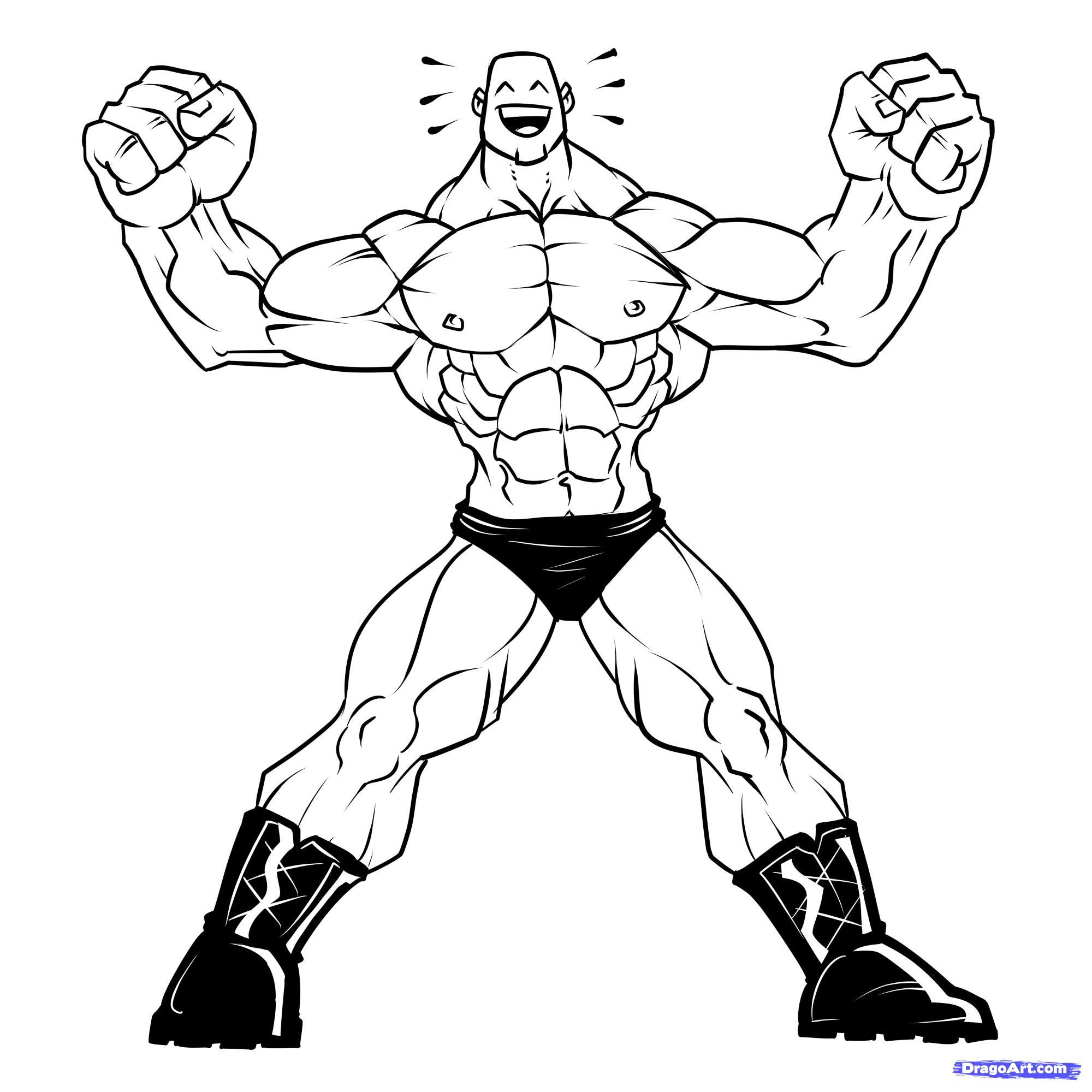 Muscle Guy Drawing at GetDrawings Free download