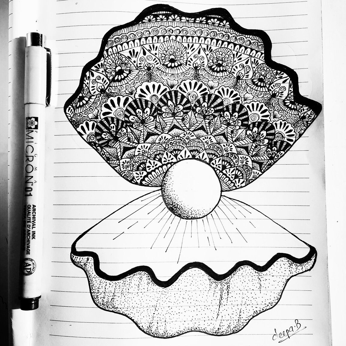 Oyster Pearl Drawing at GetDrawings | Free download