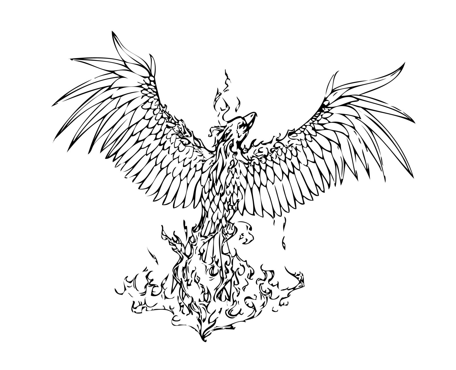 1600x1301 Collection Of Phoenix Rising From The Ashes Drawing High.