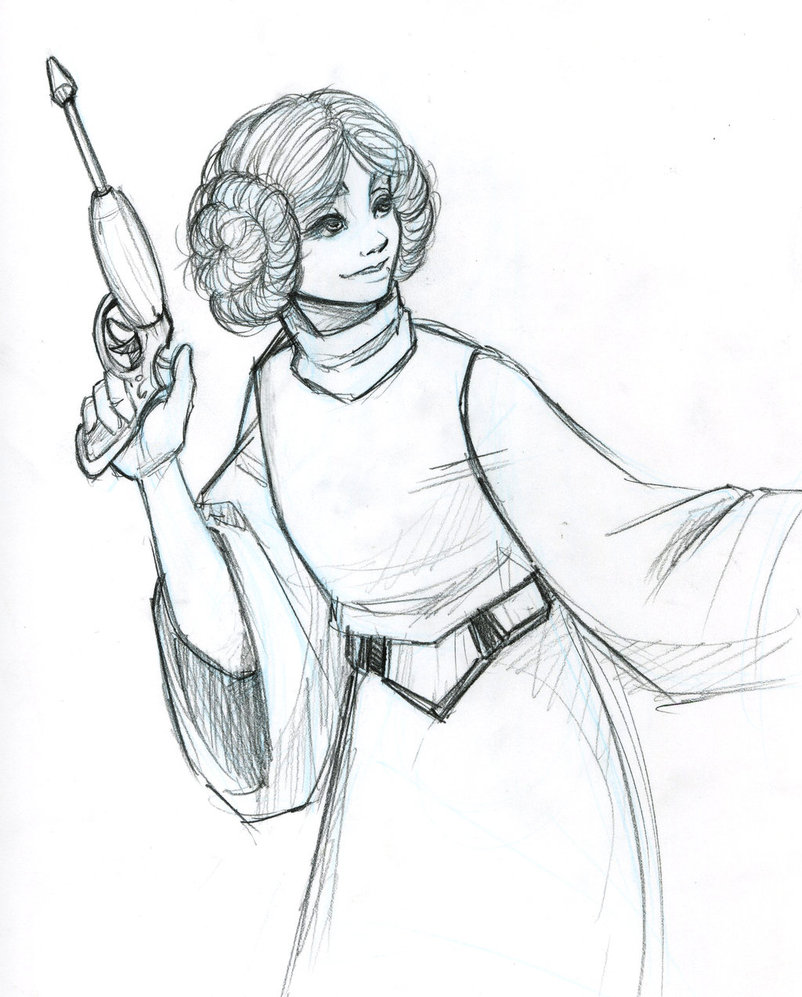 Princess Leia Cartoon Drawing at GetDrawings Free download