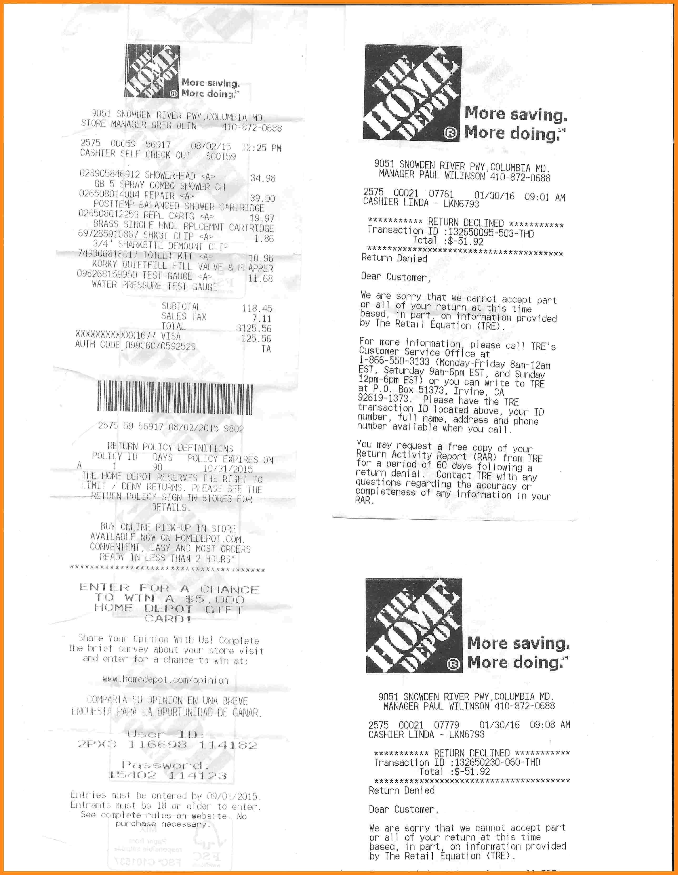 How To Read Home Depot Receipt