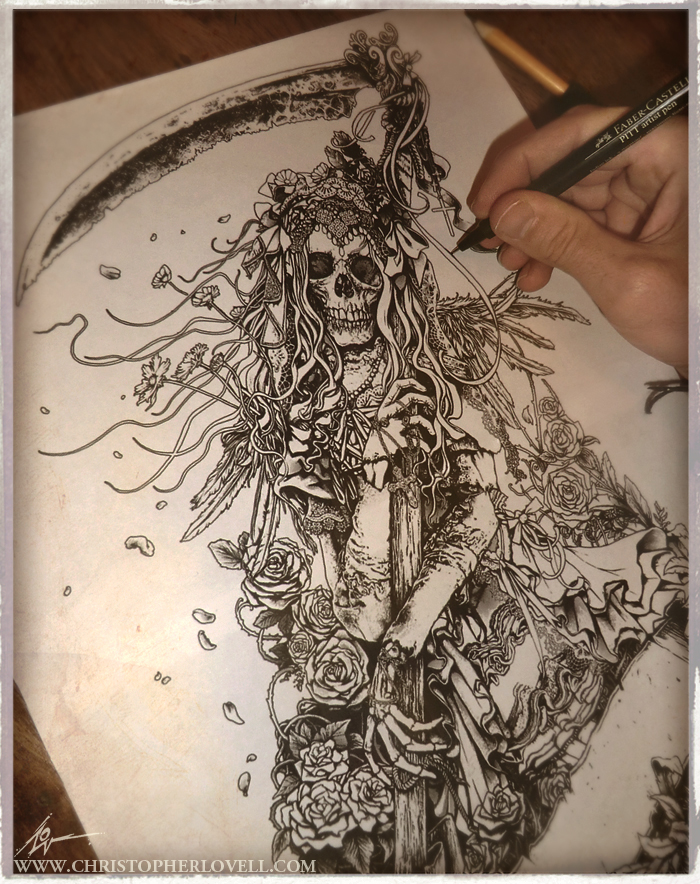 Santa Muerte Tattoo Drawing at GetDrawings | Free download