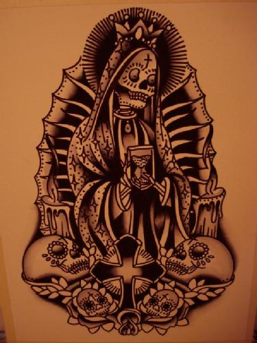 Santa Muerte Tattoo Drawing at GetDrawings | Free download