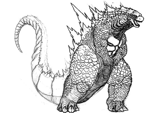 Mewarnai Gambar Godzilla - Mewarnai Gambar