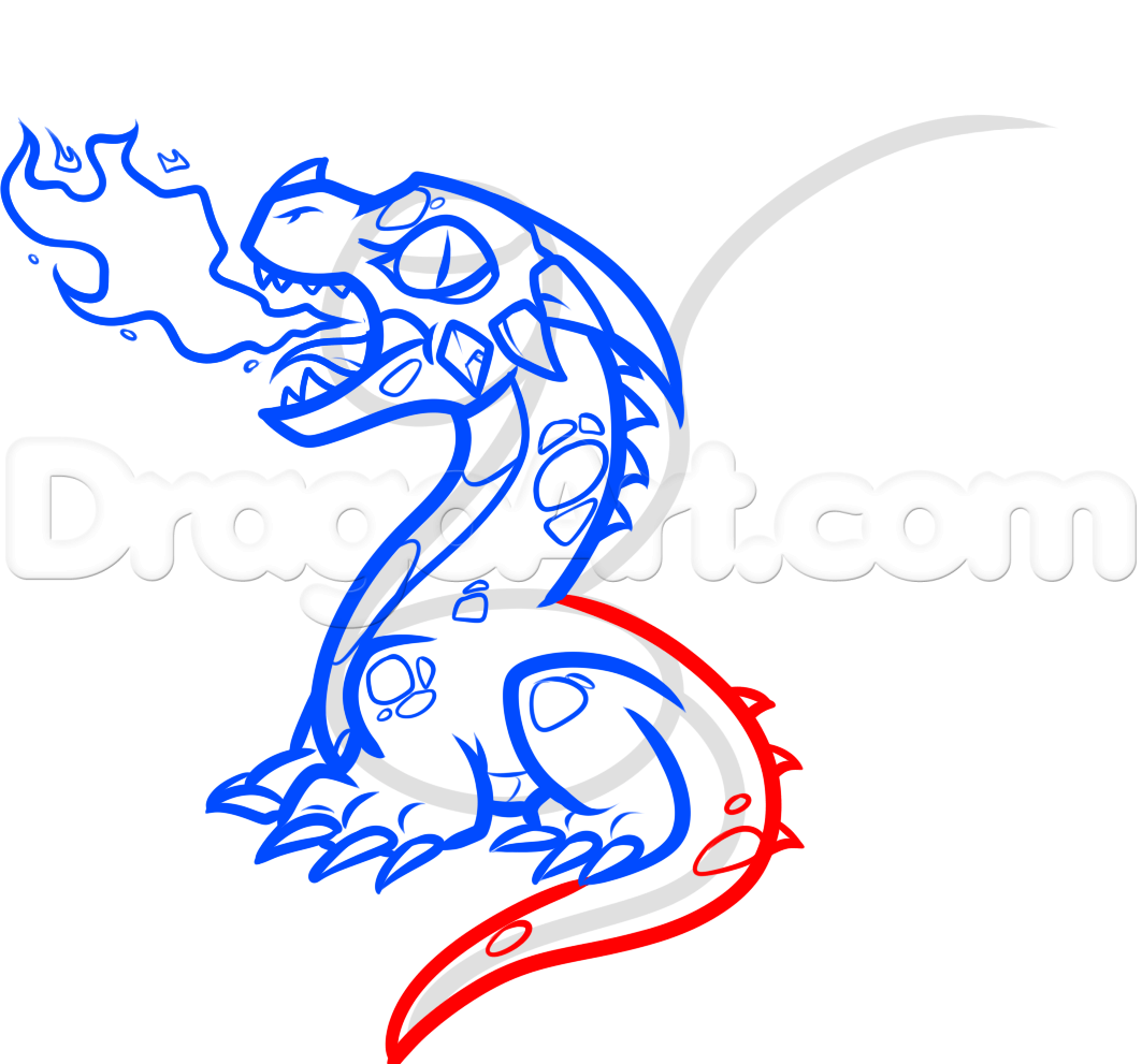 Simple Fire Breathing Dragon Drawing at GetDrawings | Free download
