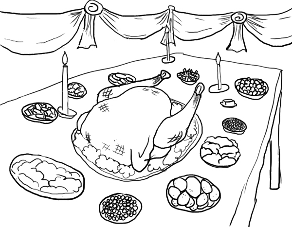 Thanksgiving Food Drawing