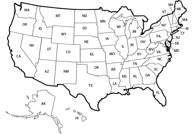 United States Outline Drawing at GetDrawings | Free download