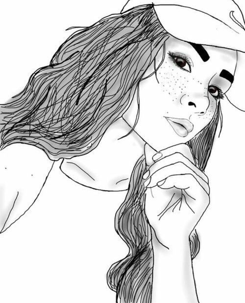 Cute Teen Girl Drawing #DrawingOfTheDay #Art #Drawing  Cool pictures to  draw, Tumblr girl drawing, Hipster drawings