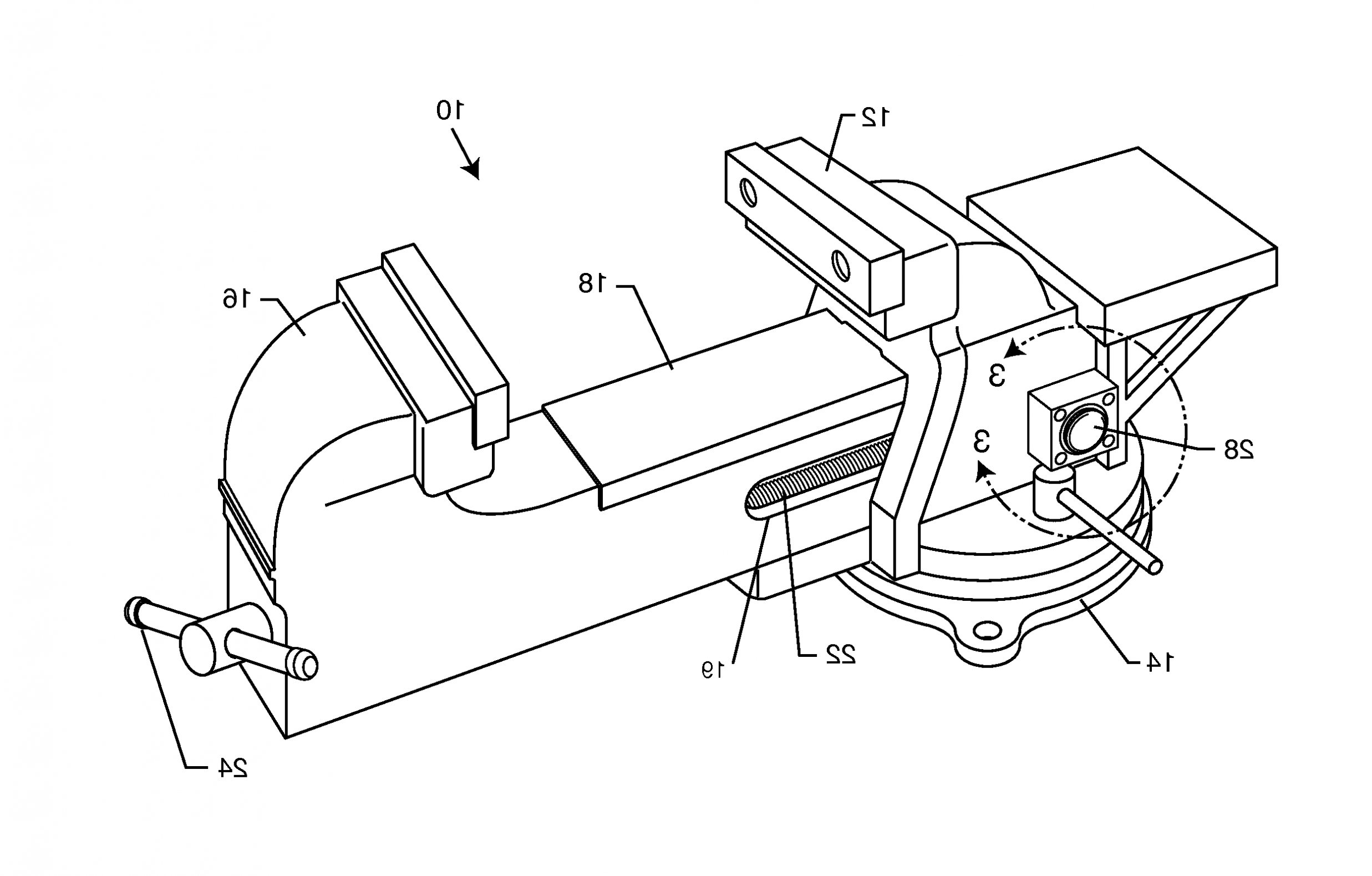 assembly drawing of bench vice