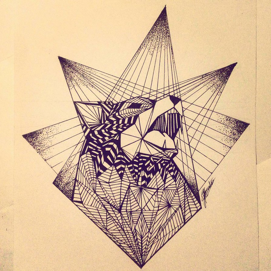 Wolf Geometric Drawing at GetDrawings | Free download