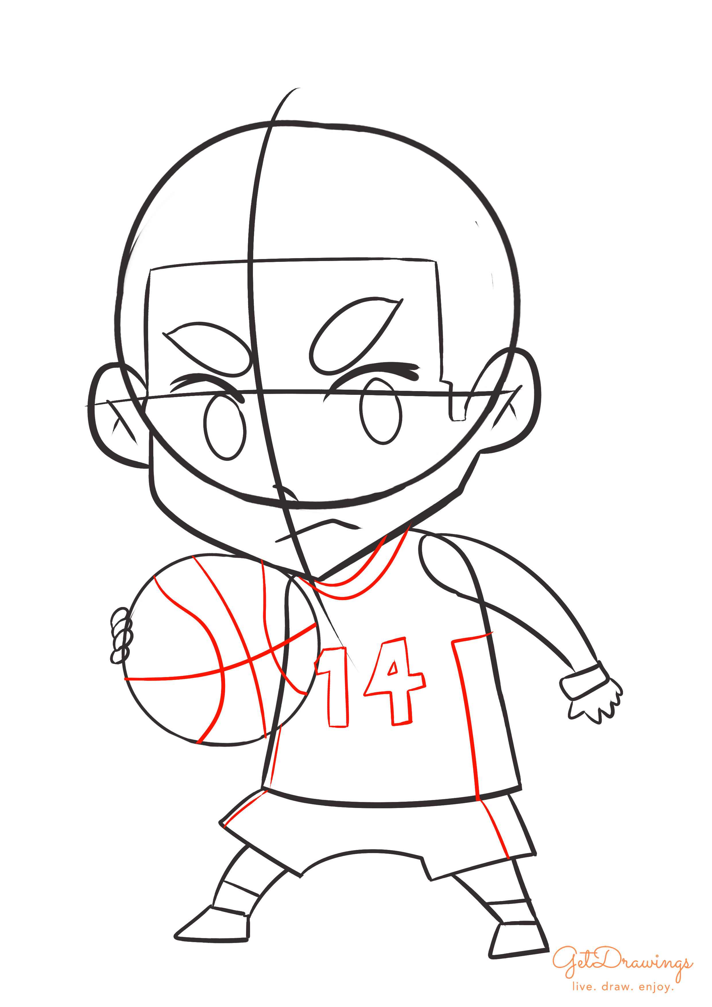 How to draw a Basketball Player?