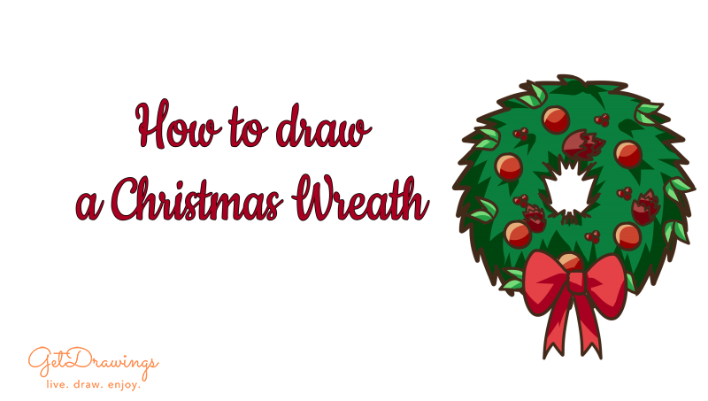 How to draw a Christmas Wreath