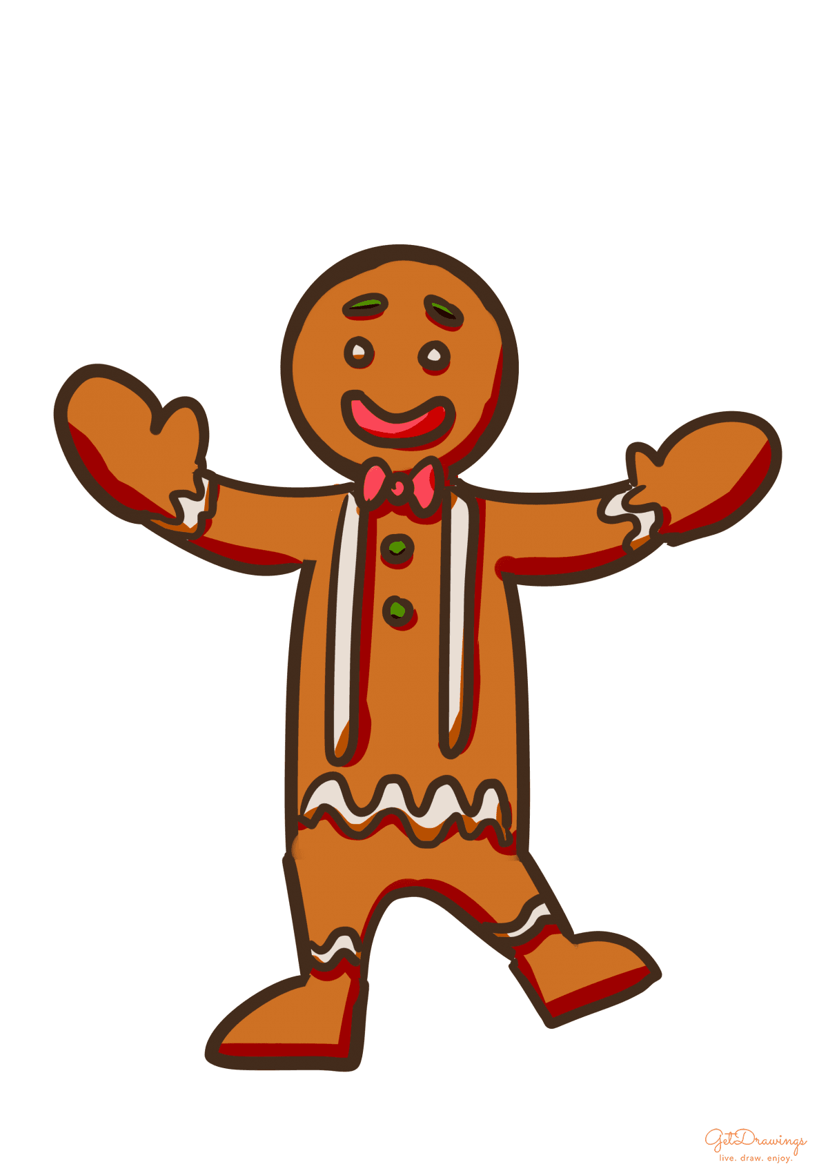 How to draw a Gingerbread Man