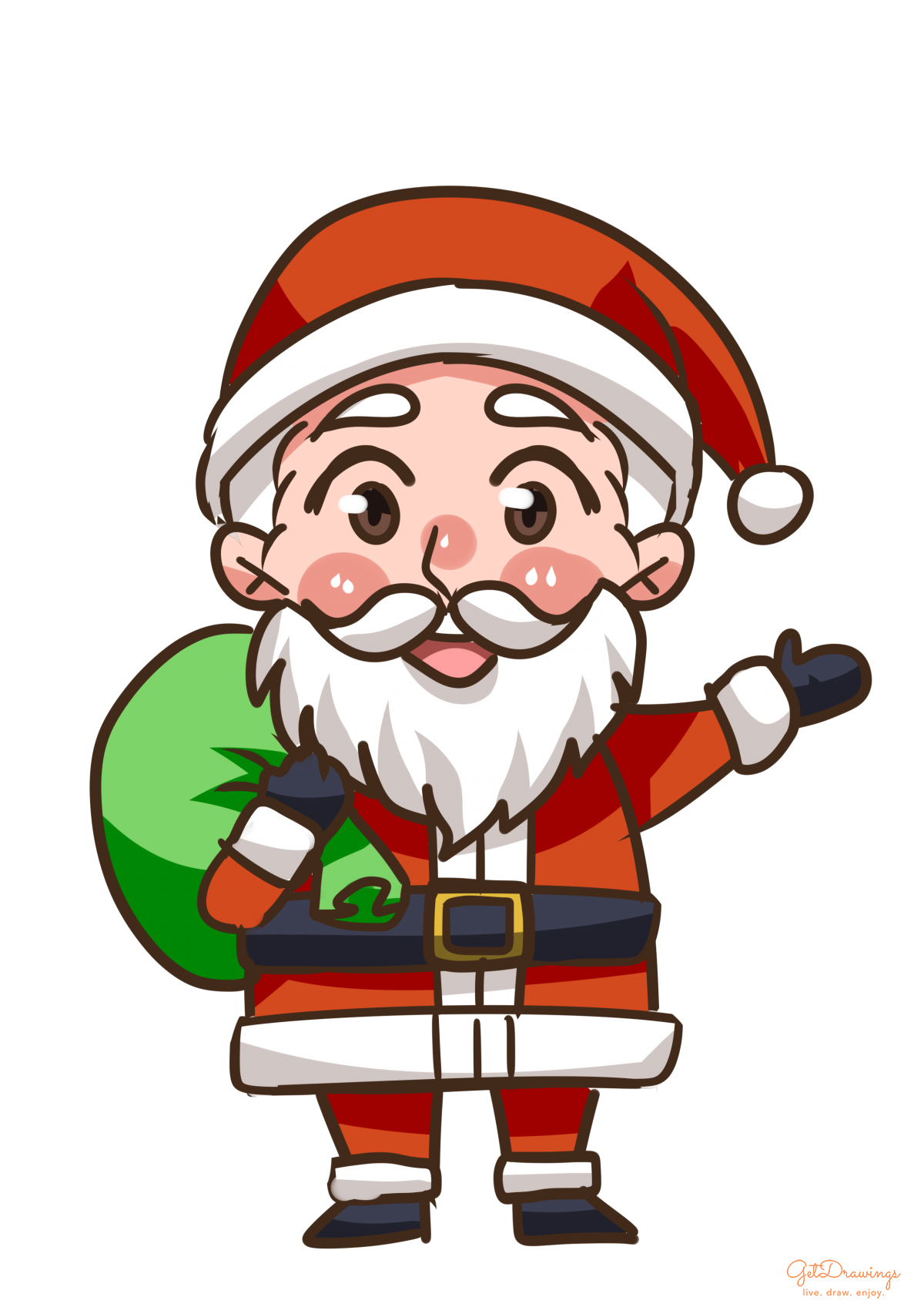 How to draw a Santa Claus | GetDrawings.com