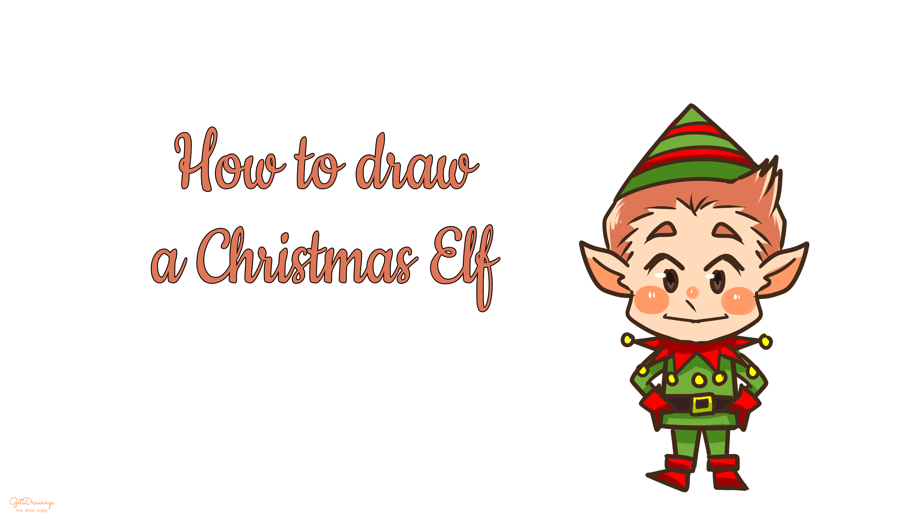 How to draw a Christmas Elf