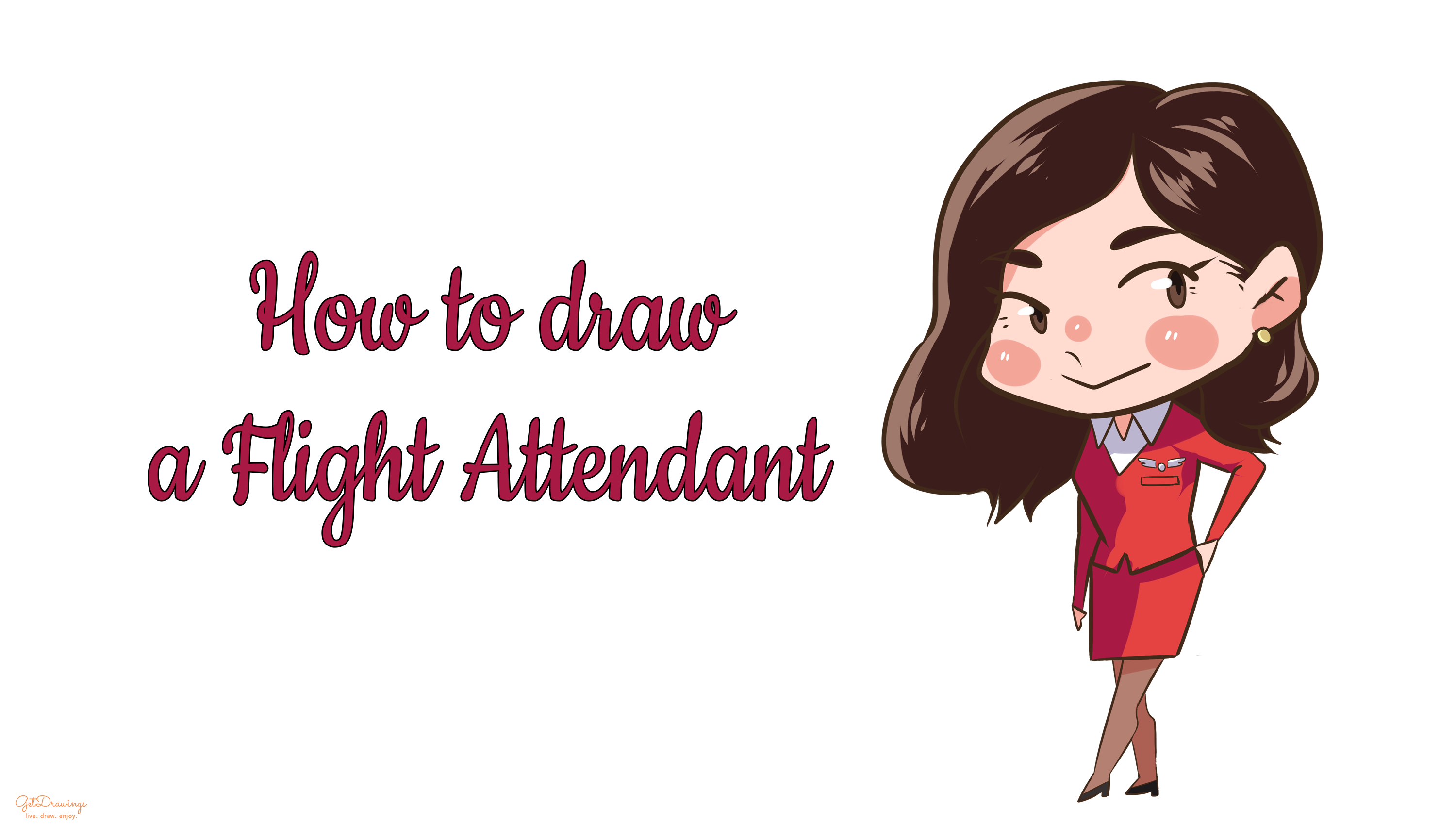 How to draw a Flight Attendant?