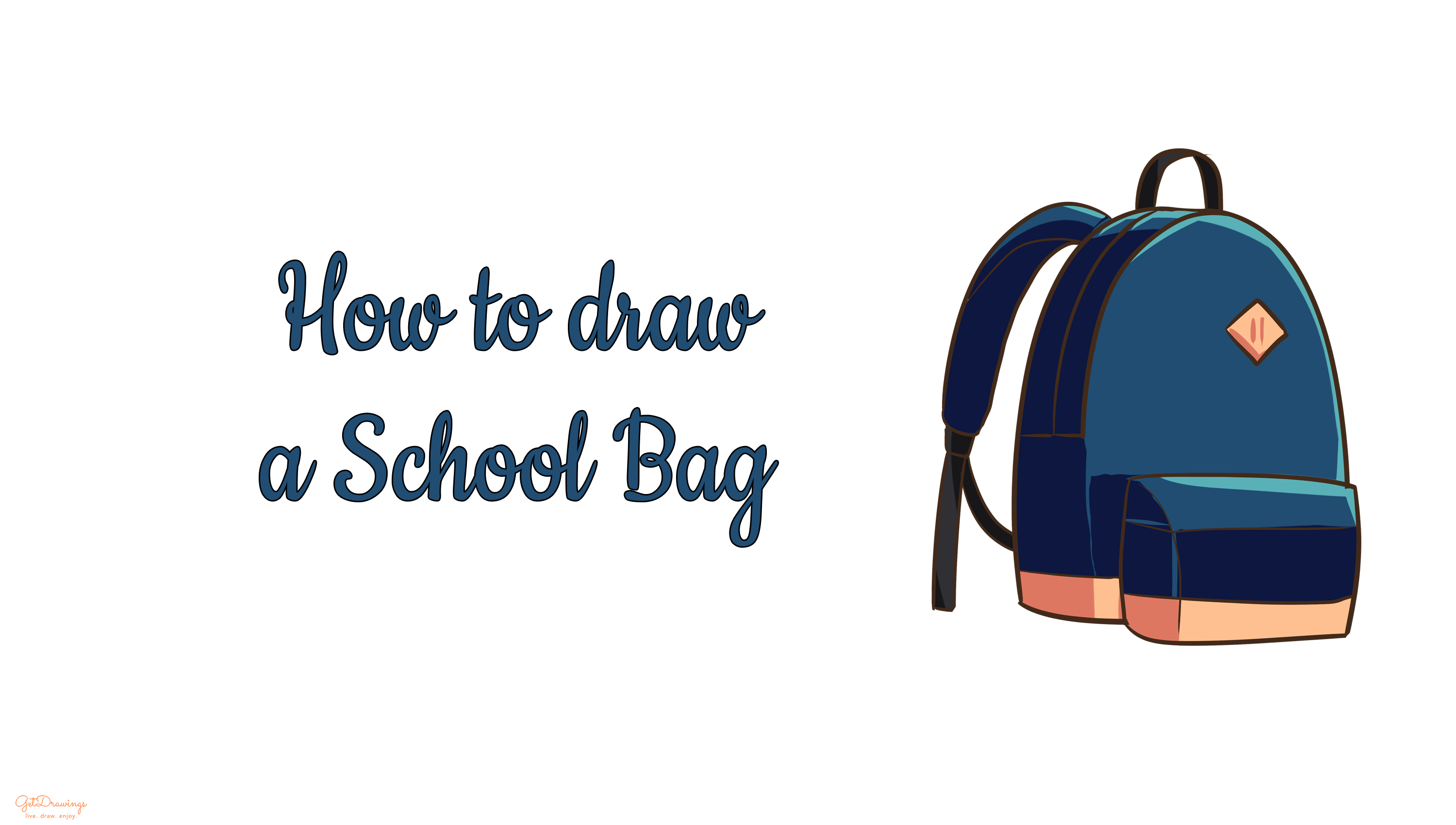 How to draw a School Bag