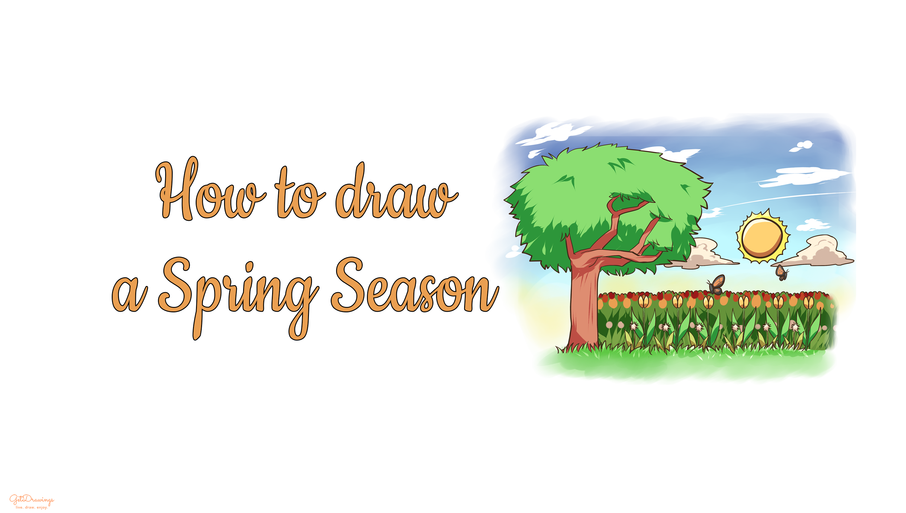 How to draw a Spring Season?