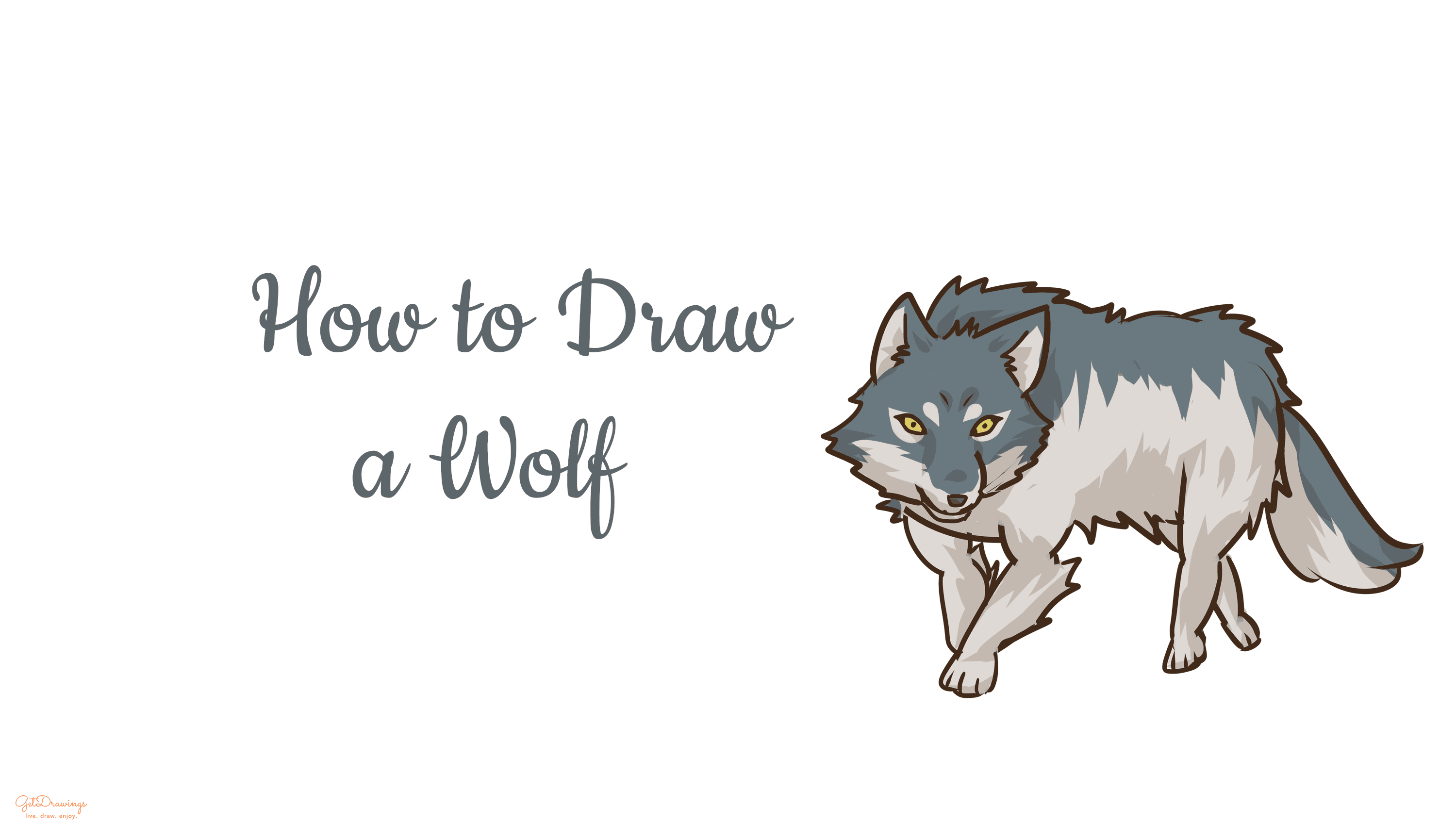 How to draw a Wolf step by step