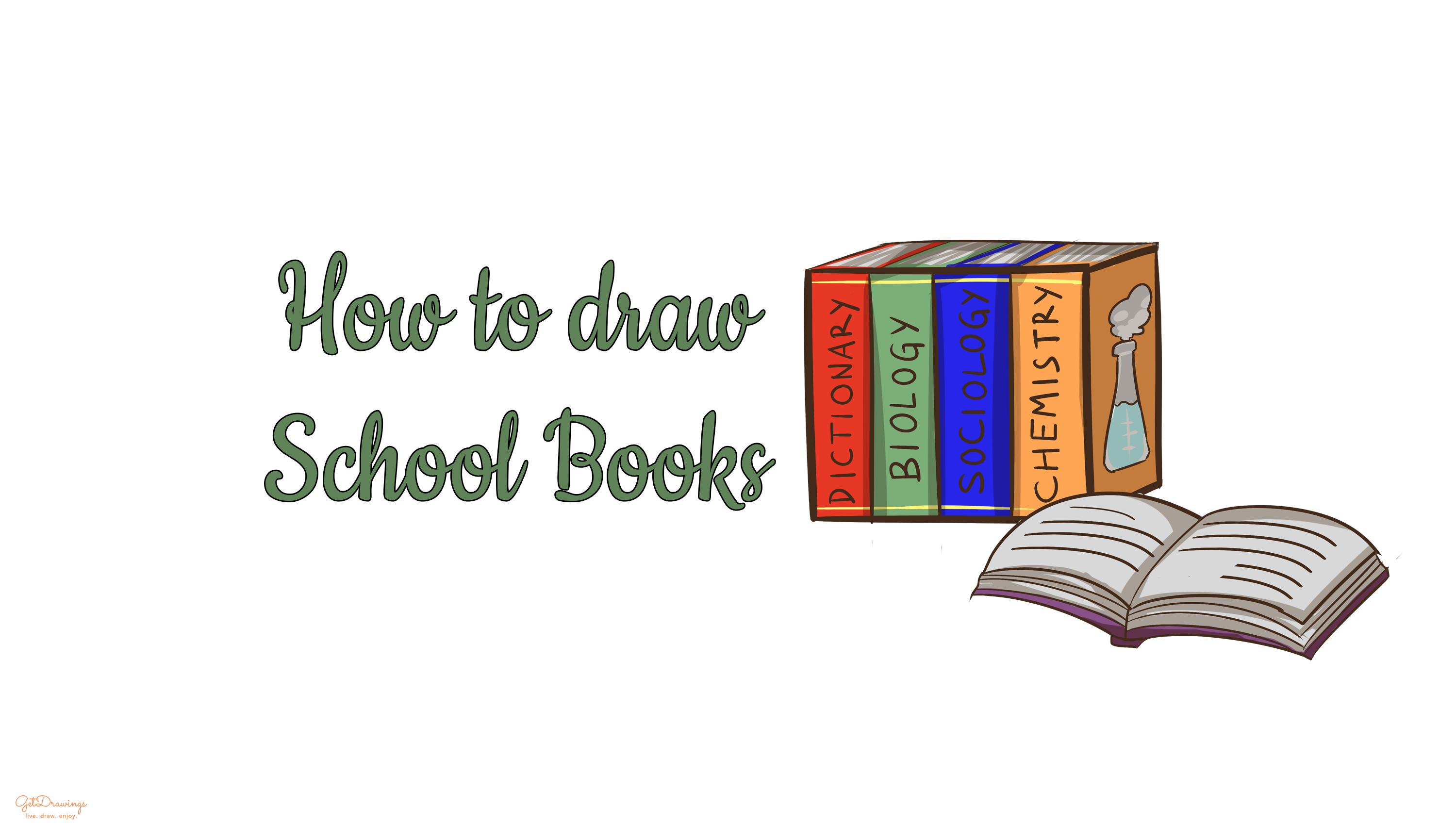 How to draw School Books