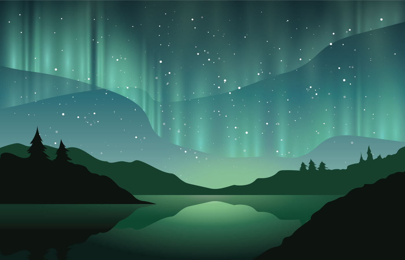 Aurora Borealis Vector at GetDrawings Free download