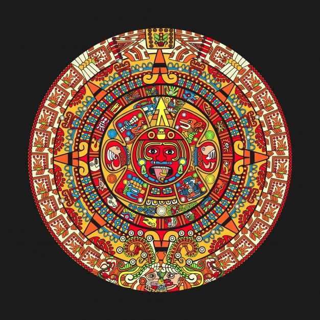 High Resolution Aztec Calendar Vector