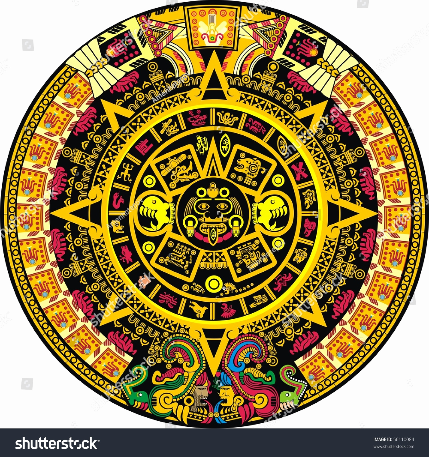 Aztec Calendar Vector At GetDrawings Free Download