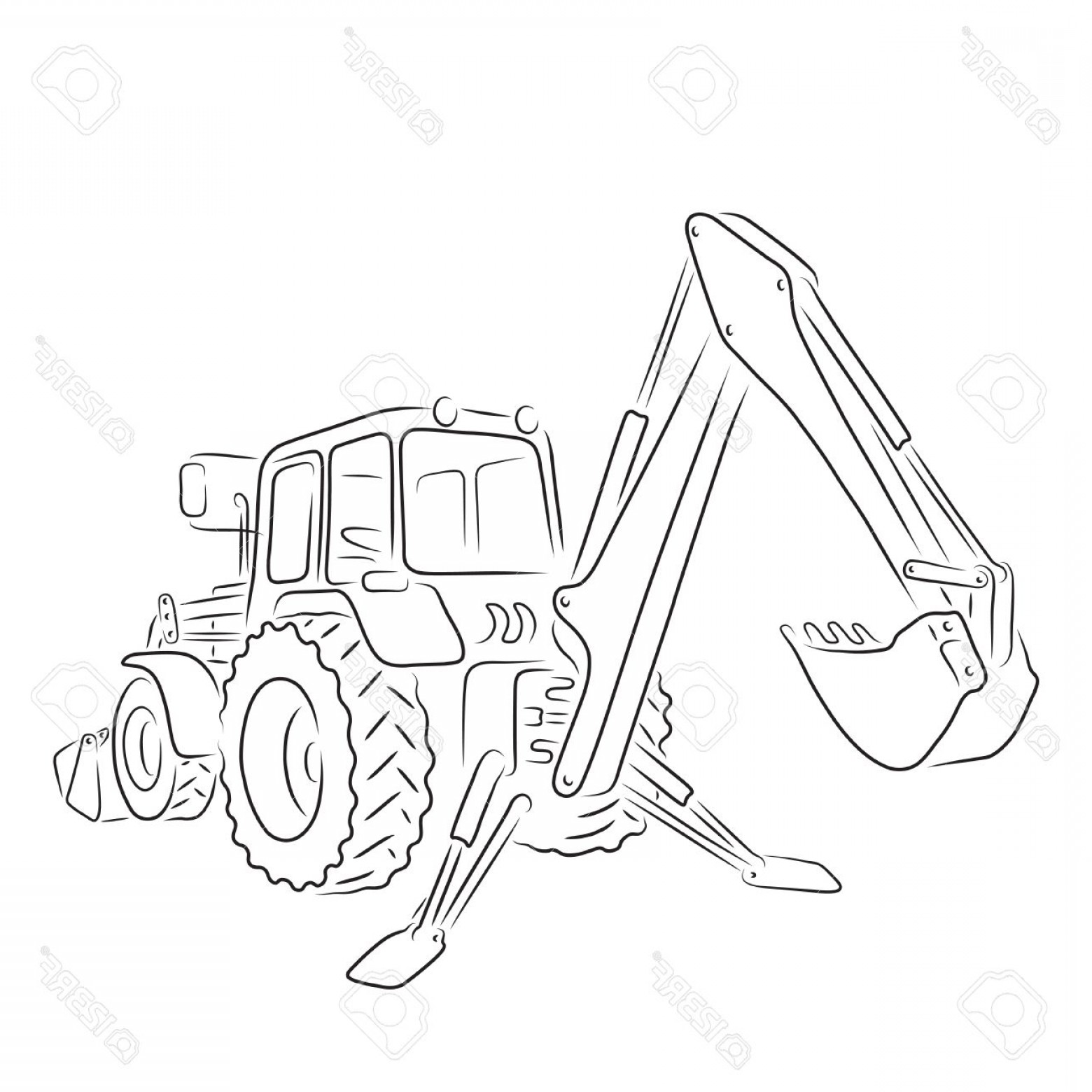 Backhoe Vector at GetDrawings | Free download