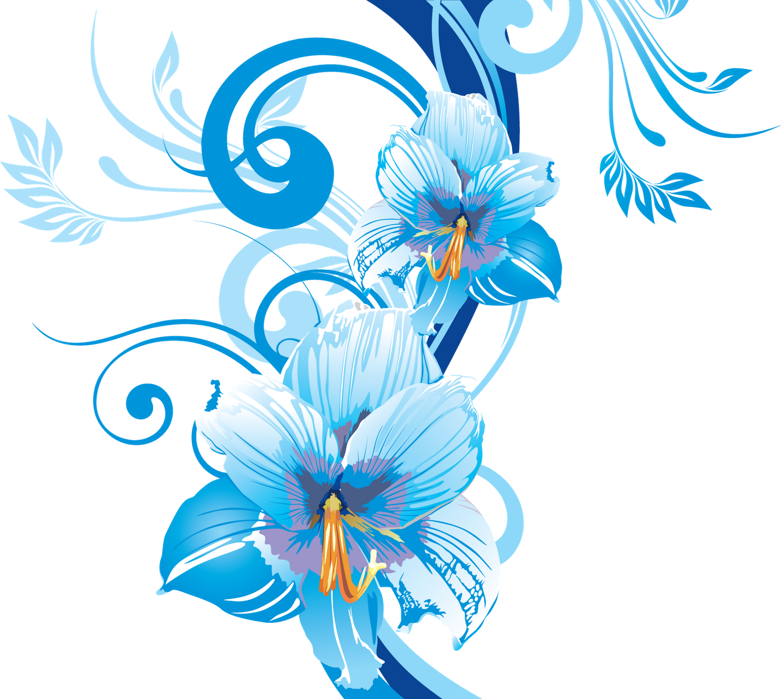 Blue Flowers Vector At Getdrawings Free Download