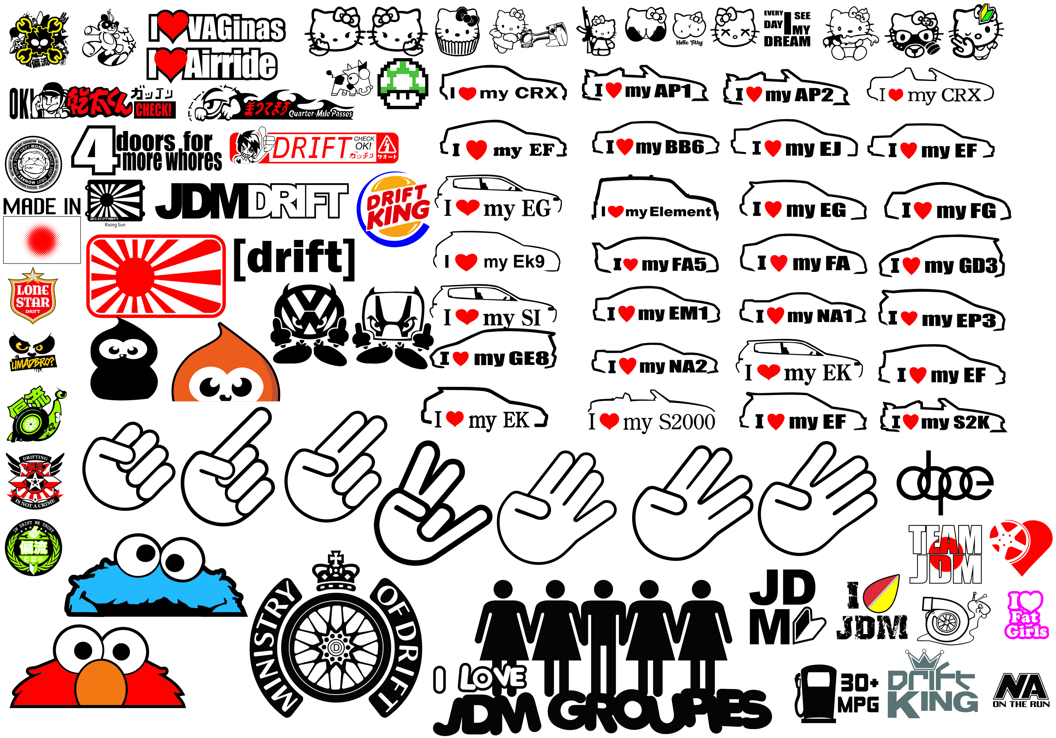 decals stickers cars jdm