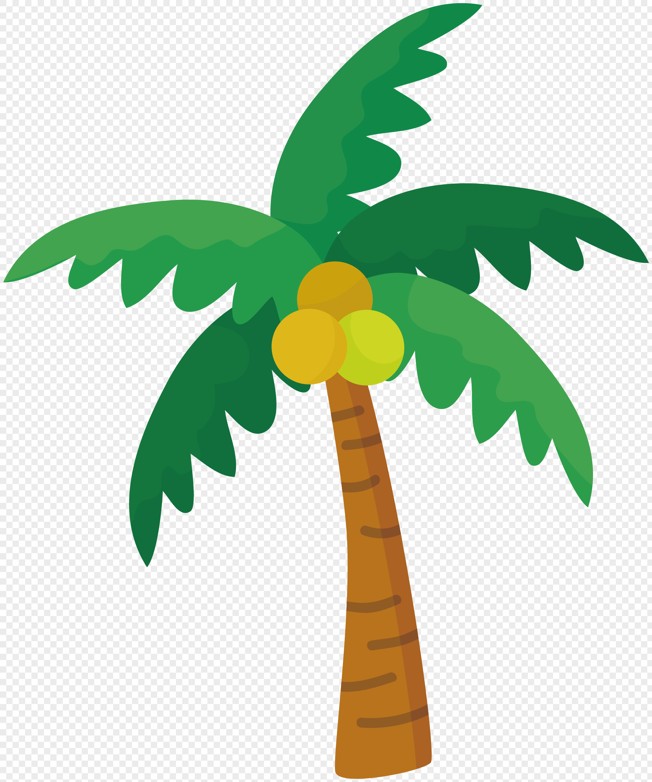 Coconut Tree Vector - Two Silhouette Coconut Tree Vector Illustration