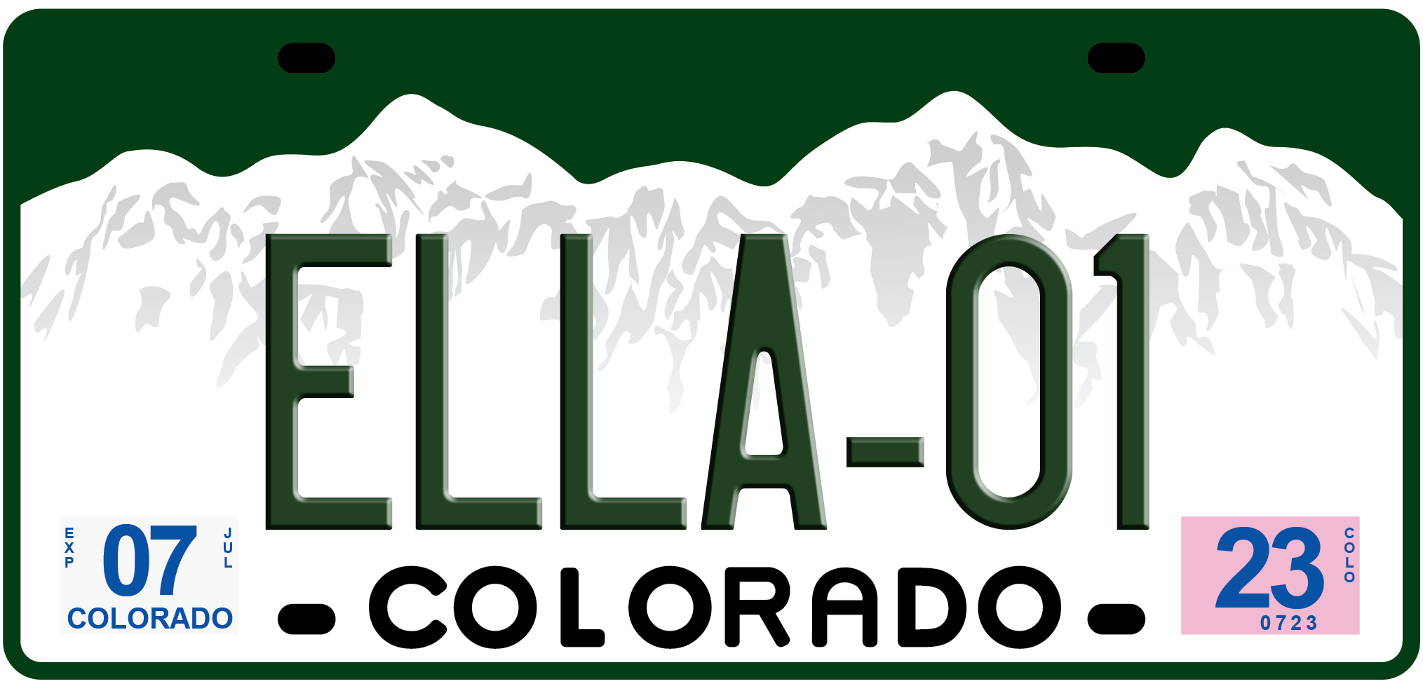 Printable Temporary License Plate Colorado