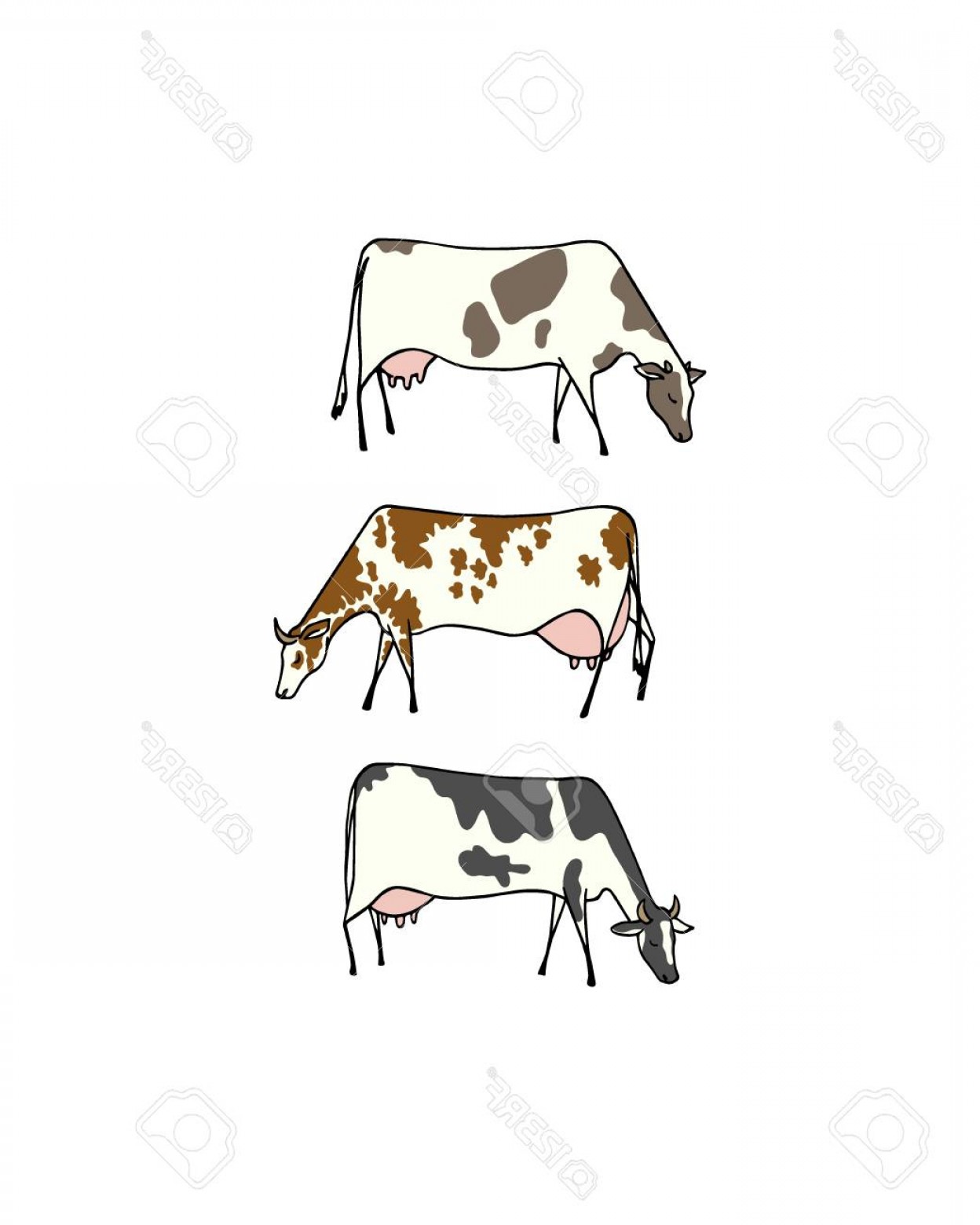 Рисунок коровка кушает траву