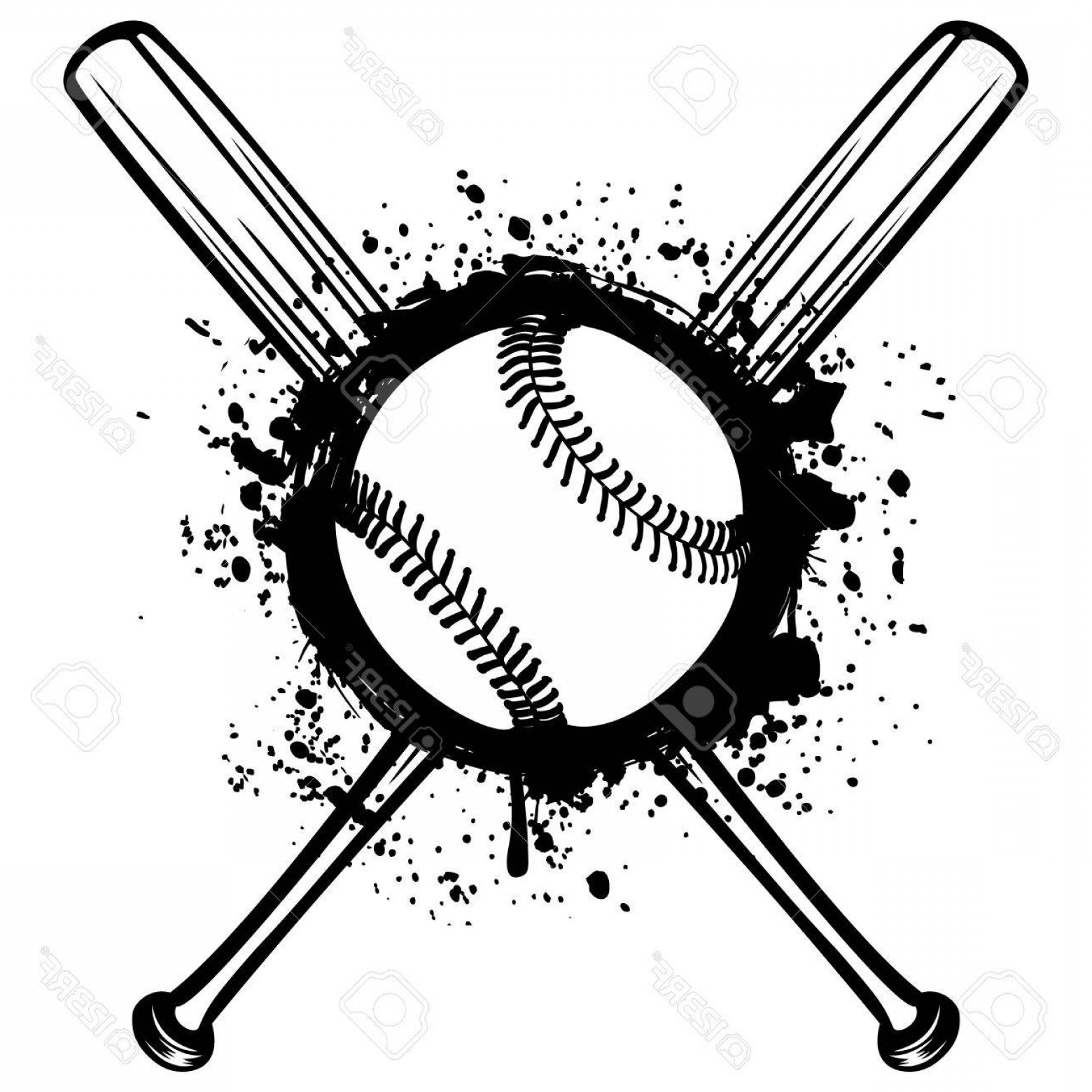 Crossed Baseball Bats Vector At Getdrawings Free Download 