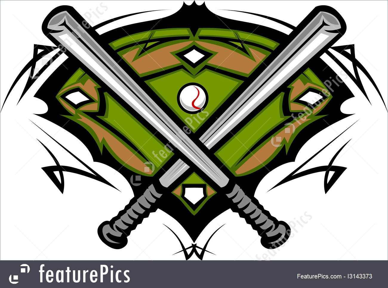 Crossed Bats Vector At GetDrawings | Free Download