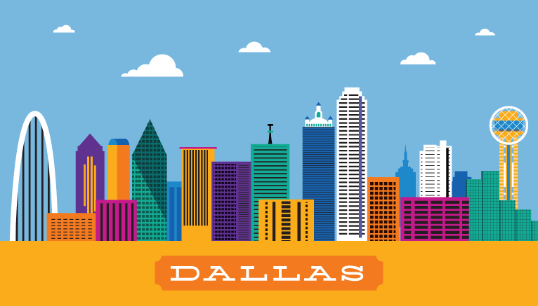 Dallas Skyline Vector At Getdrawings 