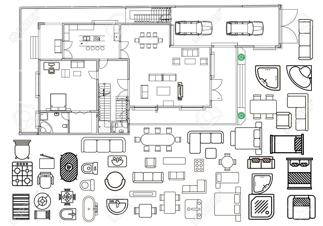 floor-plan-furniture-vector-at-getdrawings-free-download