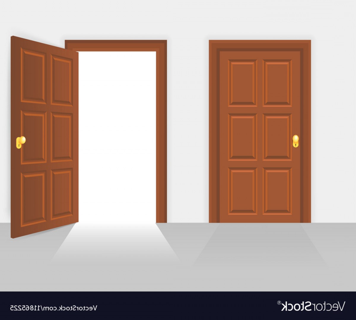 1200x1077 Open And Closed House Front Door Vector Arenawp.