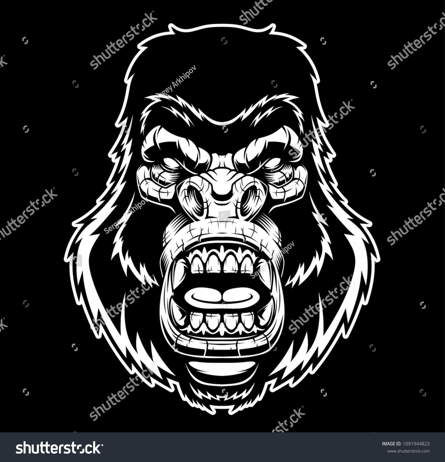 Gorilla Face Vector At GetDrawings Free Download