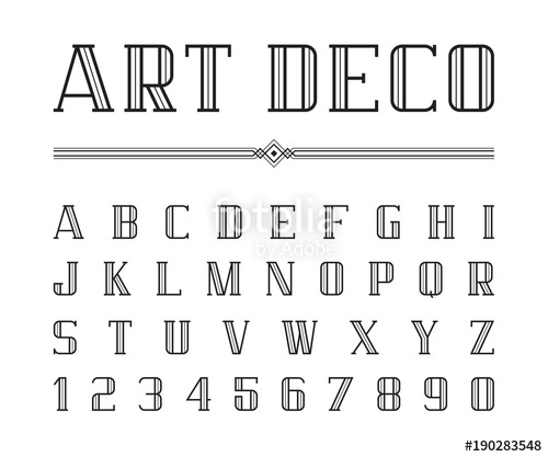 great gatsby style right facing letters font